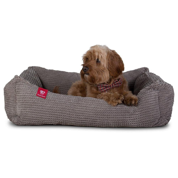 Hundekurv, Ortopedisk Memory Foam Hundeseng for Kjæledyr, Liten, Middels, Stor - Pom-pom Koksgrå