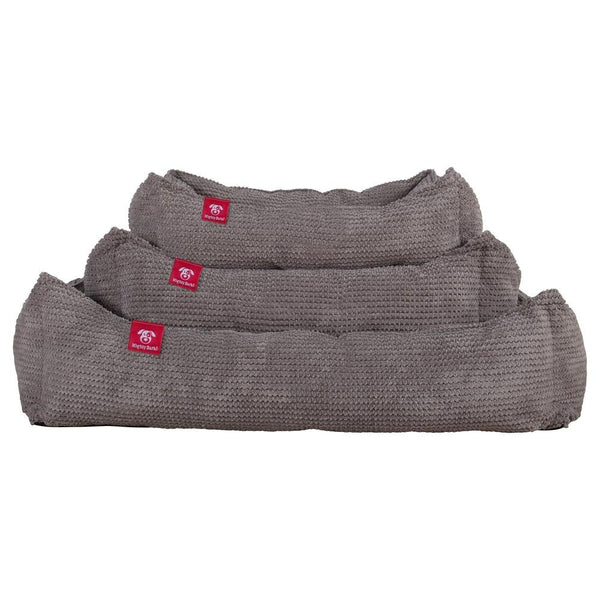 Hundekurv, Ortopedisk Memory Foam Hundeseng for Kjæledyr, Liten, Middels, Stor - Pom-pom Koksgrå