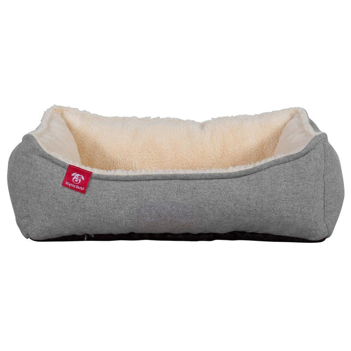 Hundekurv, Ortopedisk Memory Foam Hundeseng for Kjæledyr, Liten, Middels, Stor - Interalli Ull Grå