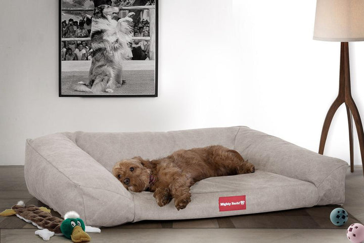 Sofaen, Ortopedisk Memory Foam Hundesofa,  Stor, Medium, XXL - Steinvasket Denim Tinn