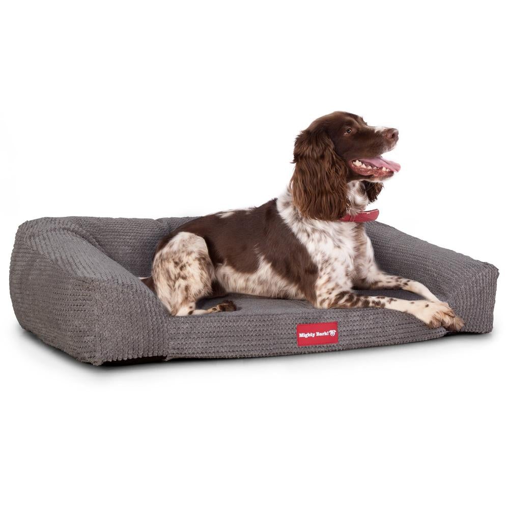 Sofaen, Ortopedisk Memory Foam Hundesofa,  Stor, Medium, XXL - Pom-pom Koksgrå