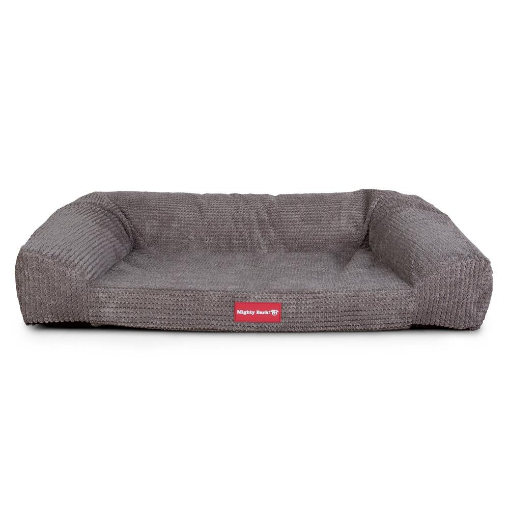 Sofaen, Ortopedisk Memory Foam Hundesofa,  Stor, Medium, XXL - Pom-pom Koksgrå