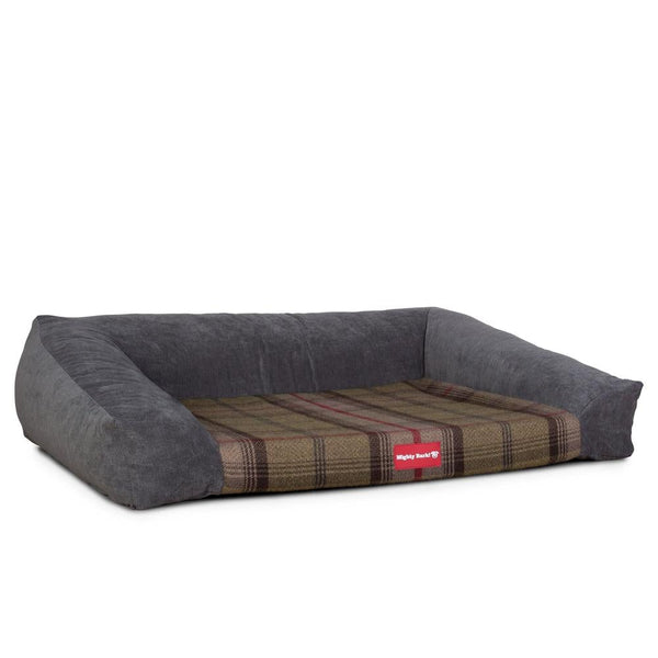 Sofaen, Ortopedisk Memory Foam Hundesofa,  Stor, Medium, XXL - Tartan Jegerfarge