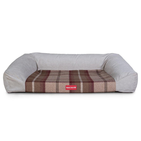 Sofaen, Ortopedisk Memory Foam Hundesofa,  Stor, Medium, XXL - Tartan Morbær