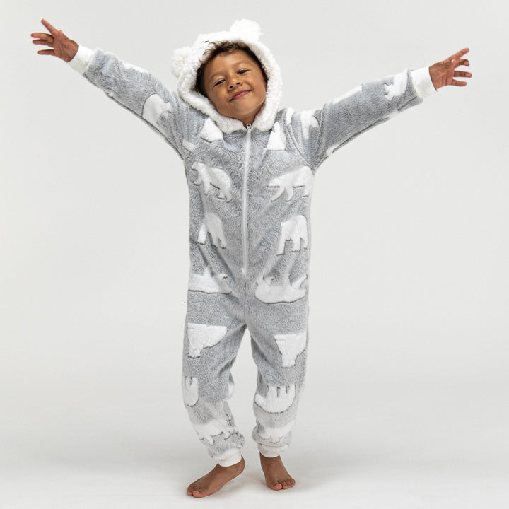 Animal Fleece Onesie for Barn - Isbjørn 02