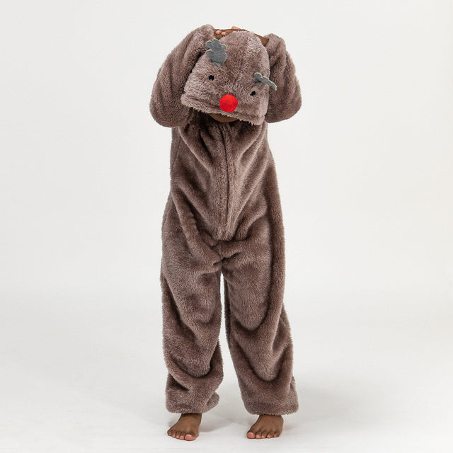 Animal Fleece Onesie for Barn - Reinsdyr 01