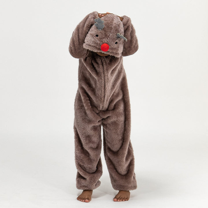 Animal Fleece Onesie for Barn - Reinsdyr 01