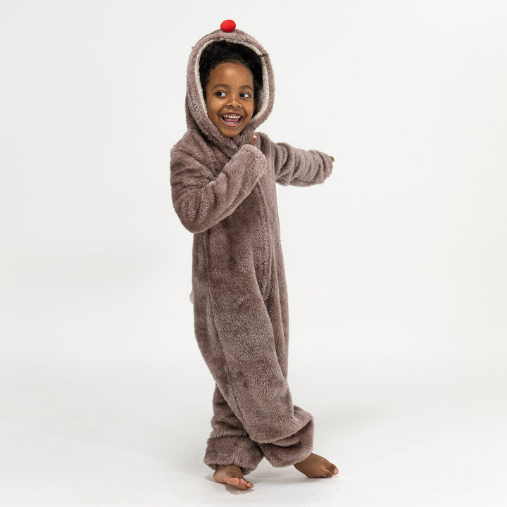 Animal Fleece Onesie for Barn - Reinsdyr 03