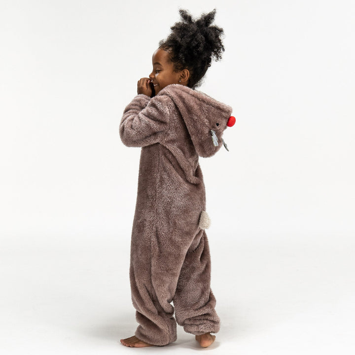 Animal Fleece Onesie for Barn - Reinsdyr 05
