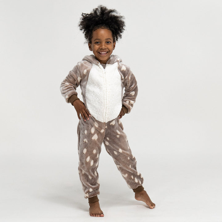 Animal Fleece Onesie for Barn - Reinsdyrtrykk 01