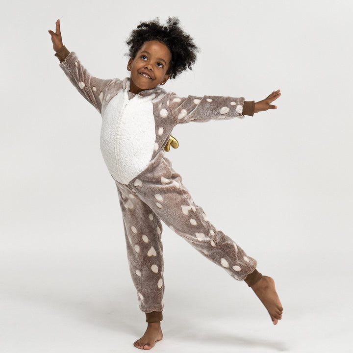 Animal Fleece Onesie for Barn - Reinsdyrtrykk 02