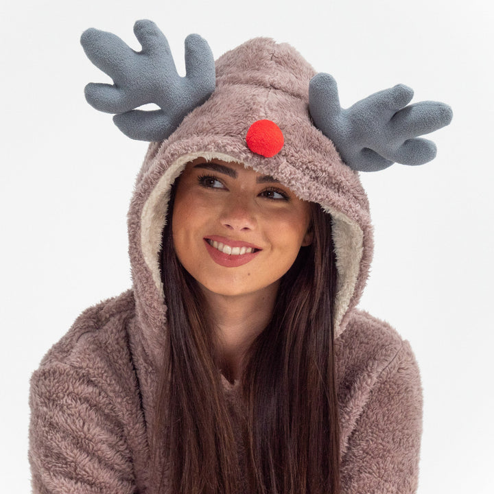 Animal Fleece Twosie Pyjamas-sett - Reinsdyr 02