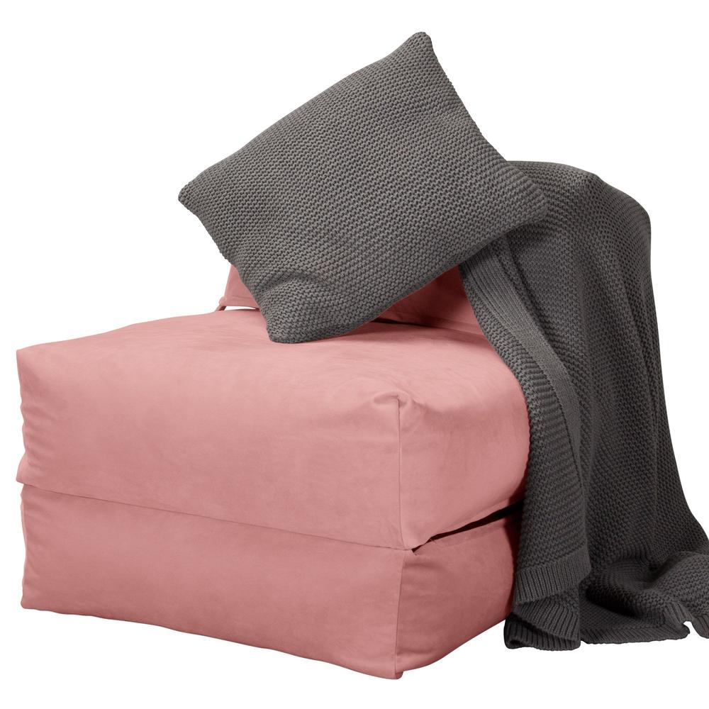Avery Futon Stolseng Singel - Fløyel Rosa 04