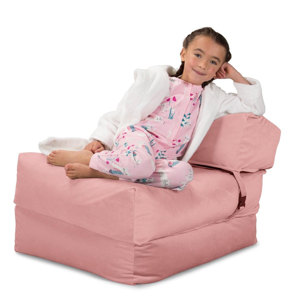 Avery Futon Stolseng Singel - Fløyel Rosa 06