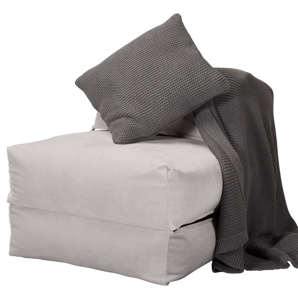 Avery Futon Stolseng Singel - Fløyel Sølv 04