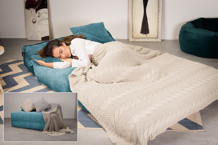 Avery Futon Stolseng Dobbel - Kordfløyel Turkis 02