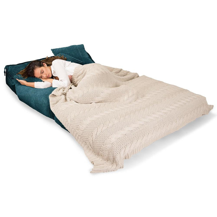 Avery Futon Stolseng Dobbel - Kordfløyel Turkis 06