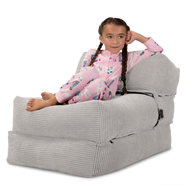 Avery Futon Stolseng Singel - Pom-pom Elfenben Fabric Close-up Image