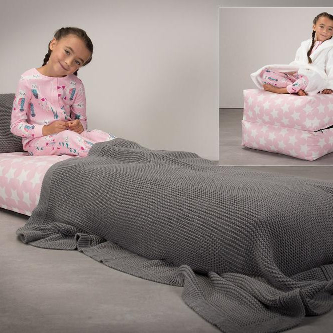 Avery Futon Stolseng Singel - Trykk Rosa Stjerne 02