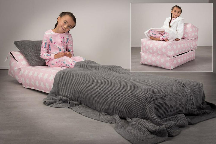 Avery Futon Stolseng Singel - Trykk Rosa Stjerne 02