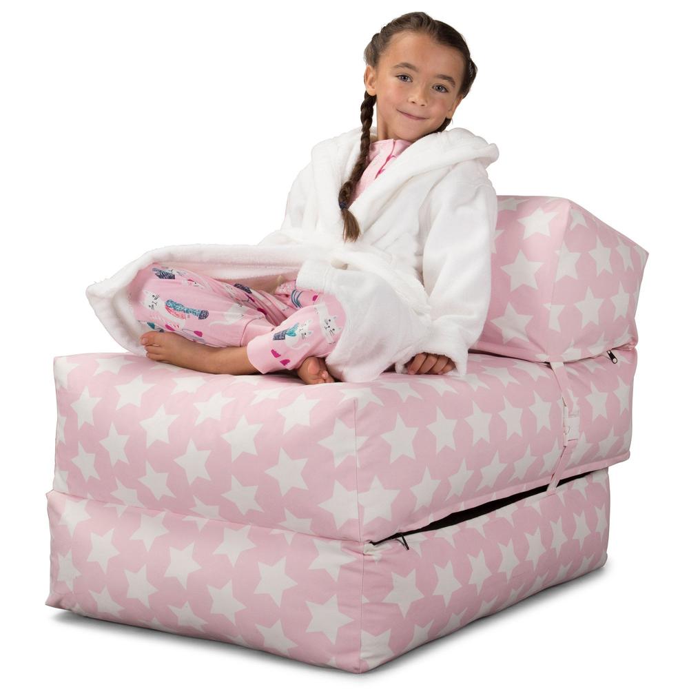Avery Futon Stolseng Singel - Trykk Rosa Stjerne 03
