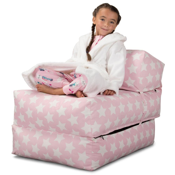 Avery Futon Stolseng Singel - Trykk Rosa Stjerne 03