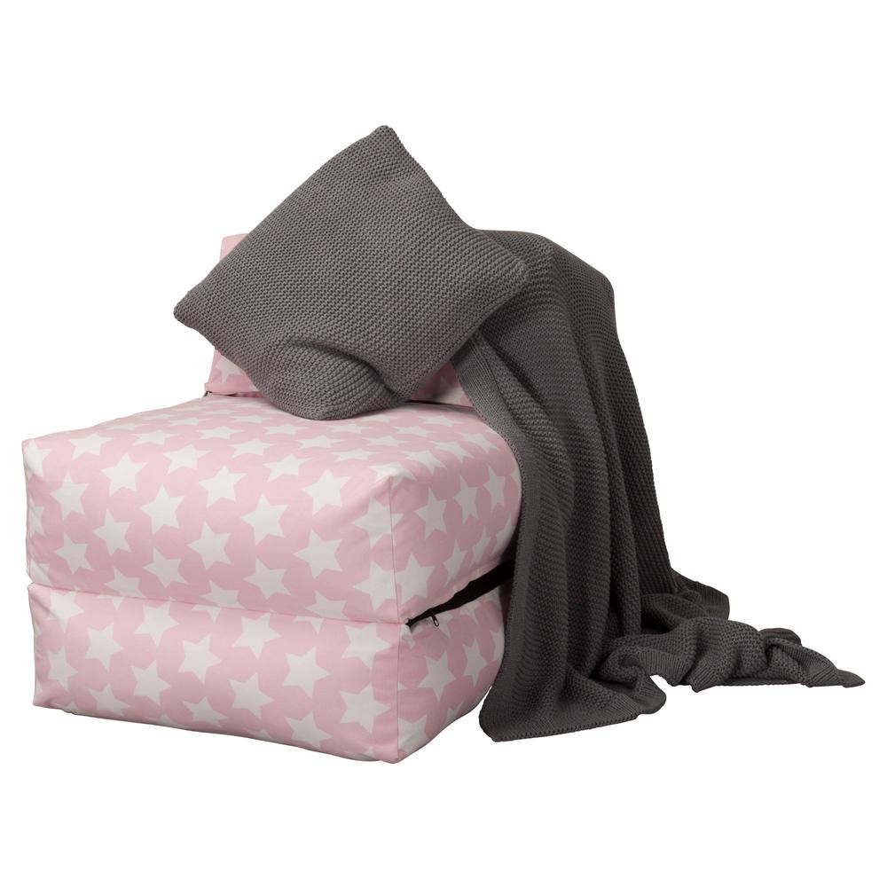 Avery Futon Stolseng Singel - Trykk Rosa Stjerne 06