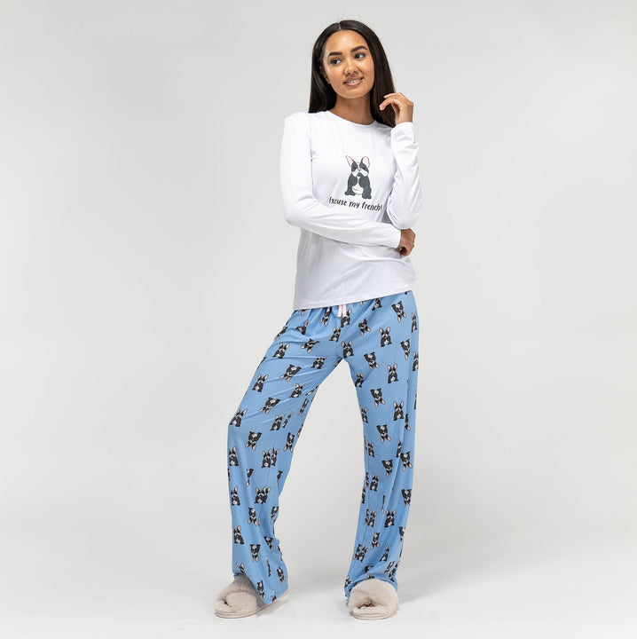 Pyjamas i Jersey for Kvinner - Frenchie Slagord 01