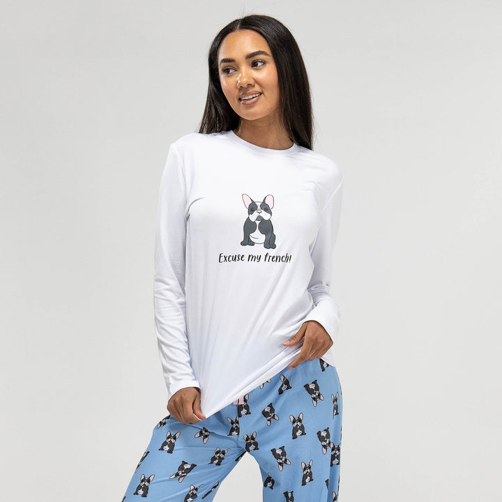 Pyjamas i Jersey for Kvinner - Frenchie Slagord 04
