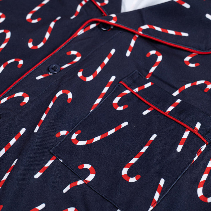 Herrepyjamas - Candy Cane Stripe Marineblå 06