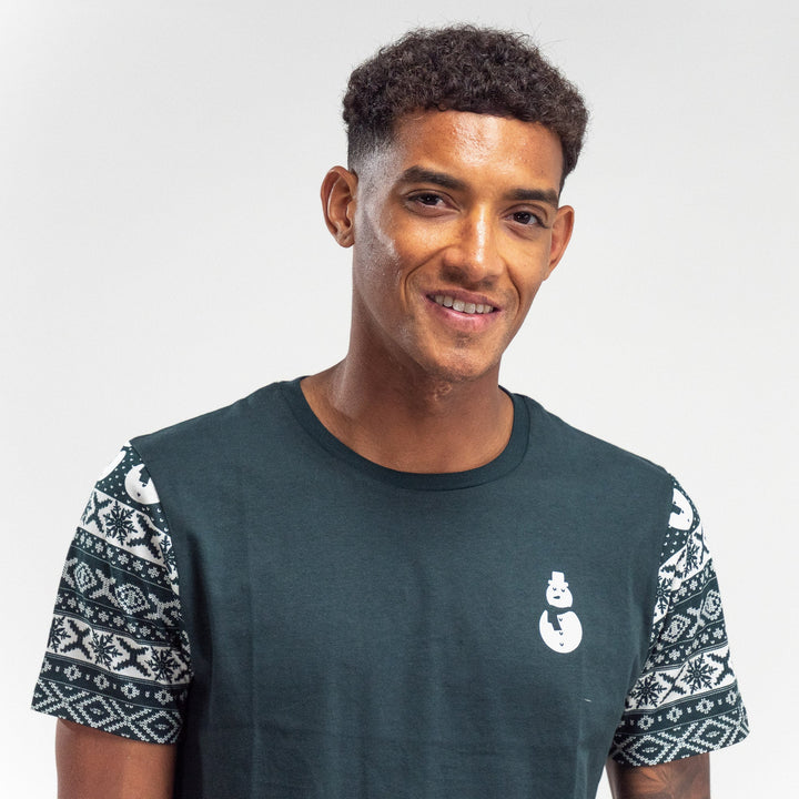 Herrepyjamas i Jersey - Grønn Fairisle 02
