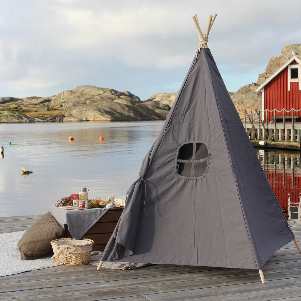 Innendørs Tipi-telt Barn - Grå 03