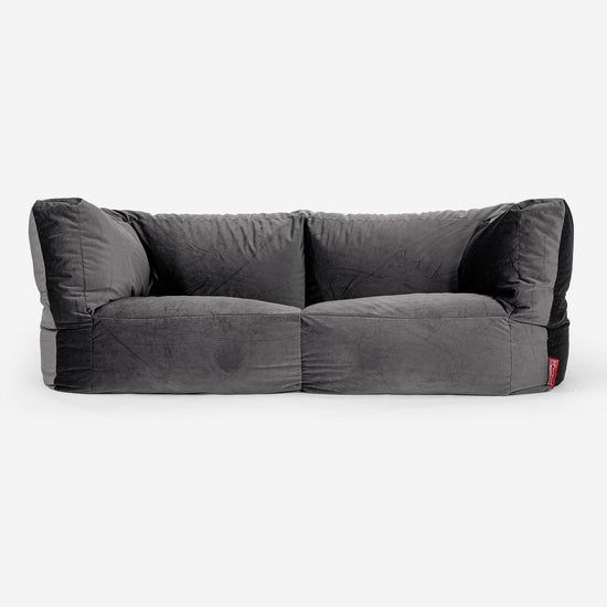 Albert 2-seter Saccosekk Sofa - Fløyel Grafitt 01