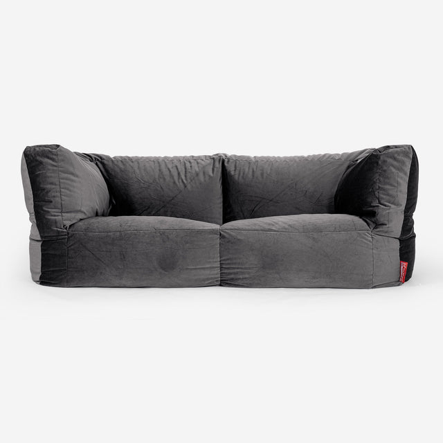 Albert 2-seter Saccosekk Sofa - Fløyel Grafitt 01