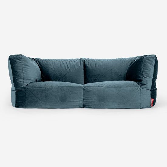 Albert 2-seter Saccosekk Sofa - Fløyel Mørketurkis 01