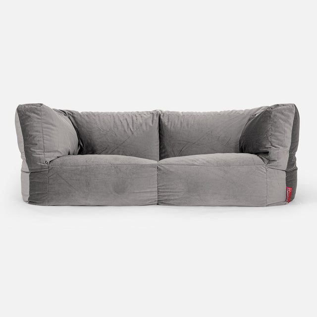 Albert 2-seter Saccosekk Sofa - Fløyel Sølv 01