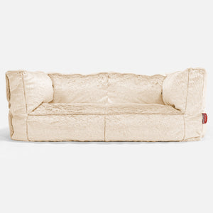Albert 2-seter Saccosekk Sofa - Kanin-fuskepels Hvit
