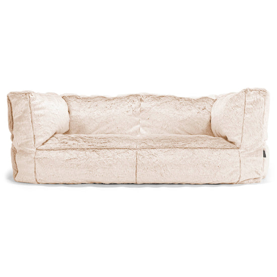 Albert 2-seter Saccosekk Sofa - Kanin-fuskepels Hvit 01