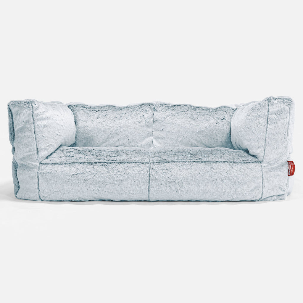 Albert 2-seter Saccosekk Sofa - Kanin-fuskepels Støvete Blå 01