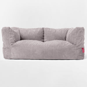 Albert 2-seter Saccosekk Sofa - Kordfløyel Sølvgrå