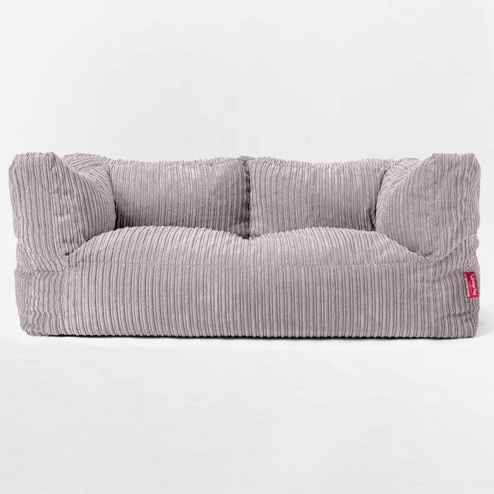 Albert 2-seter Saccosekk Sofa - Kordfløyel Sølvgrå 01