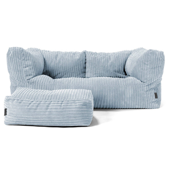 Albert 2-seter Saccosekk Sofa - Kordfløyel Babyblå 02