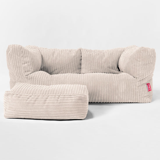 Albert 2-seter Saccosekk Sofa - Kordfløyel Elfenben 02