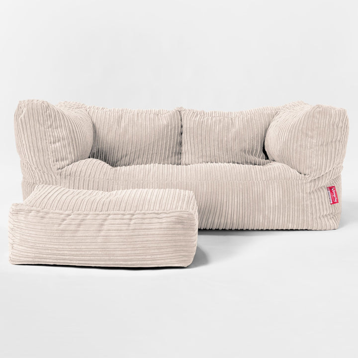 Albert 2-seter Saccosekk Sofa - Kordfløyel Elfenben 02