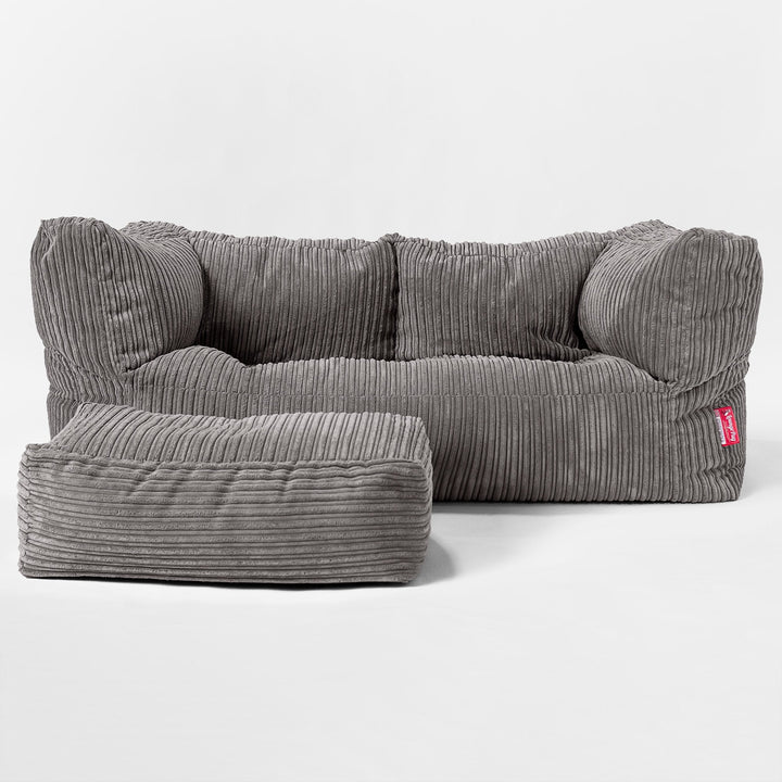 Albert 2-seter Saccosekk Sofa - Kordfløyel Grafitt 02