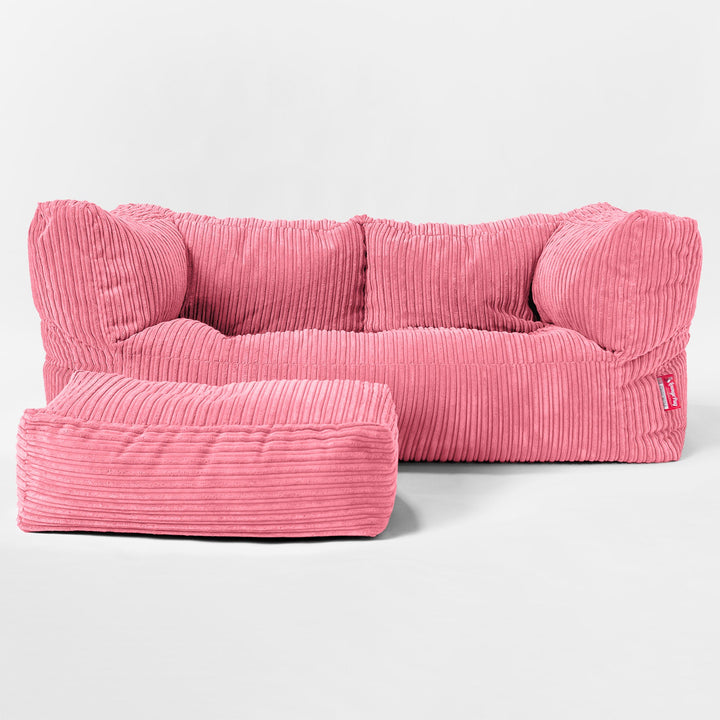 Albert 2-seter Saccosekk Sofa - Kordfløyel Korall 02