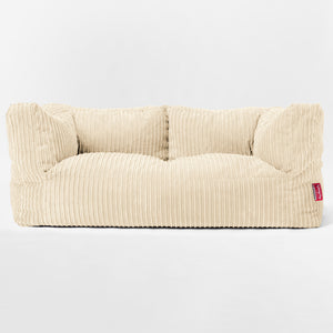 Albert 2-seter Saccosekk Sofa - Kordfløyel Krem