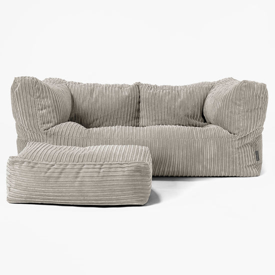 Albert 2-seter Saccosekk Sofa - Kordfløyel Mink 02