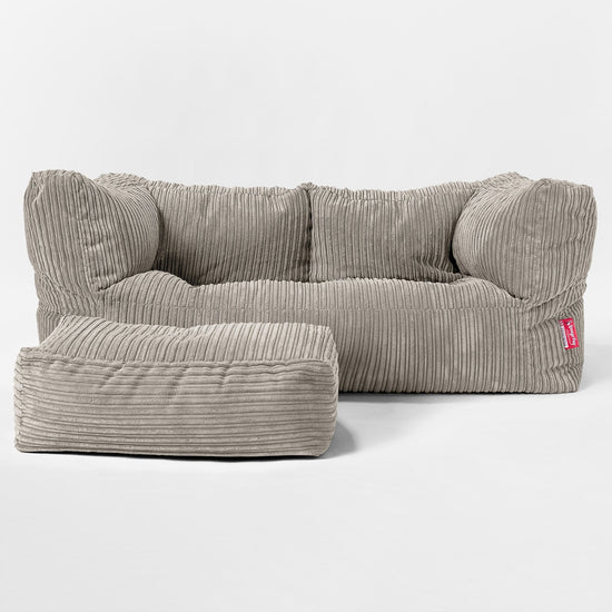 Albert 2-seter Saccosekk Sofa - Kordfløyel Mink 02