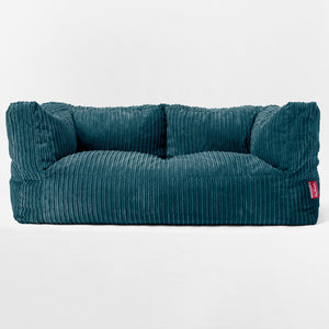 Albert 2-seter Saccosekk Sofa - Kordfløyel Mørketurkis